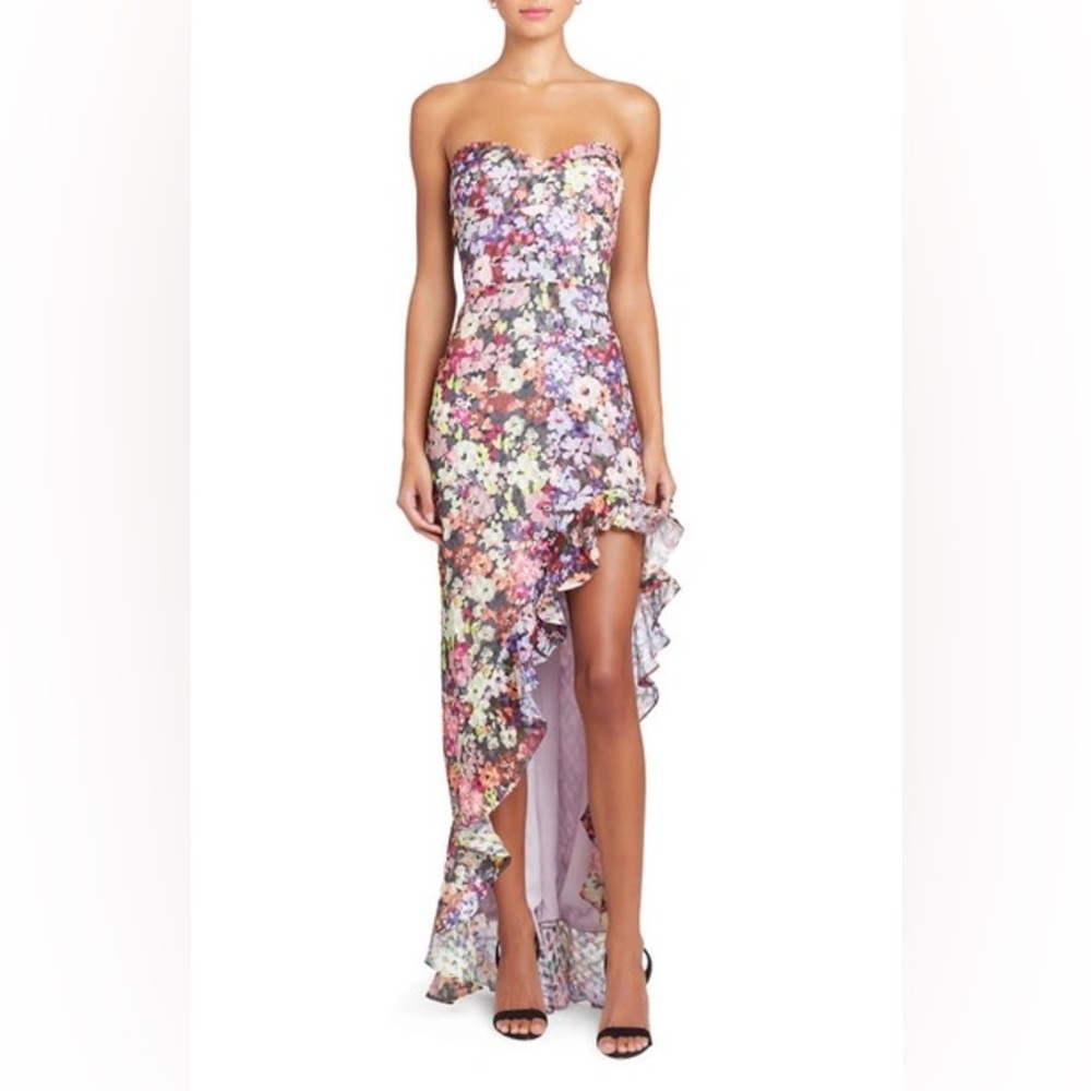 AMANDA UPRICHARD
Eden Floral Strapless Gown in Voyage